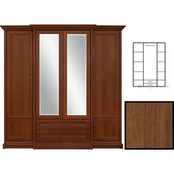 Šatní skříň Black Red White KENT ESZF 4D2S (Kaštan)