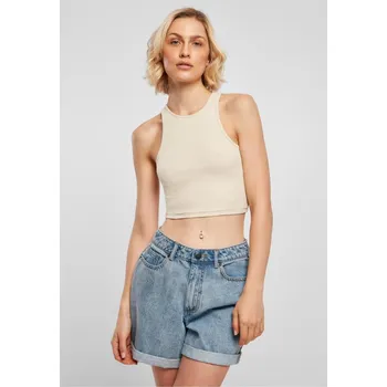 Ladies Cropped Rib Top - softseagrass M