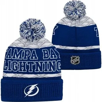 Čepice Dětská zimní čepice Tampa Bay Lightning NHL Puck Pattern Cuffed Pom