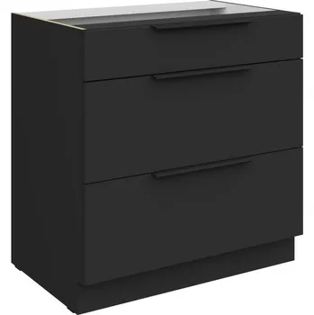 Kuchyňská skříňka Dolní šuplíková skříňka LUNARA - šířka 80 cm, černá