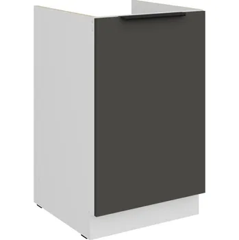 Kuchyňská skříňka Dolní dřezová skříňka LUNARA - šířka 50 cm, grafit / bílá