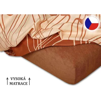 Froté prostěradlo na vysokou matraci 90x200 EXCLUSIVE Nugát
