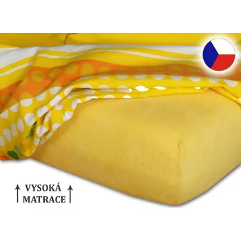 Froté prostěradlo na vysokou matraci 90x200 EXCLUSIVE Tmavě žlutá