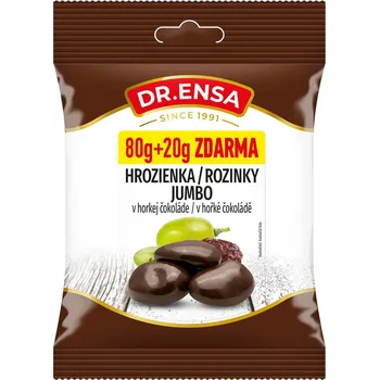 Sušená potravina DrEnsa Rozinky Jumbo v hořké čokoládě 100g cena za kartonové balení (Kartonové balení : 15 ks)