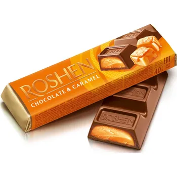 Čokoládová tyčinka Roshen Mléčná a Karamel 40g cena za kartonové balení (Kartonové balení : 30 ks)