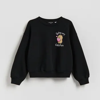 Dívčí mikina Reserved - GIRLS` JOGGING TOP - černý - 007JF-99X - 007JF-99X-U14