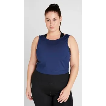 Tréninkové tílko bez rukávů EVEN&ODD ACTIVE CROP TOP DAMSKI 52 modré