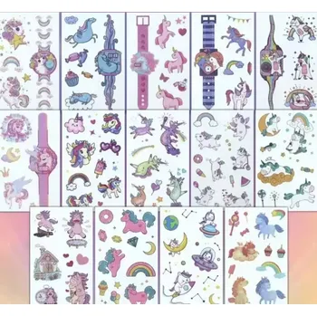 Tetování Dětské dočasné tetování - JEDNOROŽCI - metalické - 14 ks (Značka: SPADABRAVO)