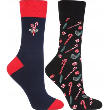 Dámské ponožky VÁNOČNÍ PONOŽKY SE STUŽKOU PONOŽKY DÁREK MORAJ 2 PÁRY 35-38