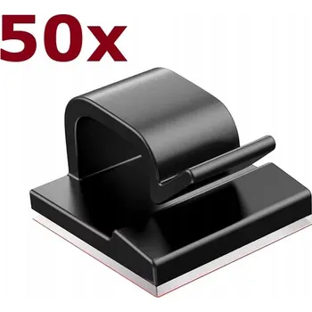 50x DRŽÁK ORGANIZÉR KABELŮ SILNÁ PÁSKA 3M SAMOLEPICÍ ČERNÝ