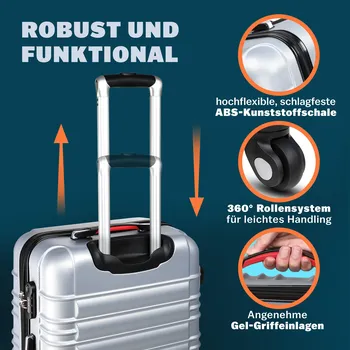 Sportovní taška monzana® Tvrdý skořepinový kufr XL 90 l – stříbrný