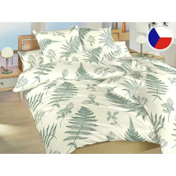 Povlečení Krepové povlečení KOMFORT Kapradí banán 2x 70x90, 200x200