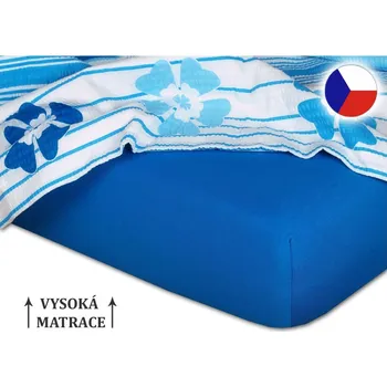 Prostěradlo Jersey prostěradlo na vysokou matraci 90x200x25 EXCLUSIVE modř královská