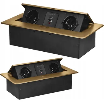 Elektrická zásuvka Elektrická zásuvka, stolní USB Orno, zlatá