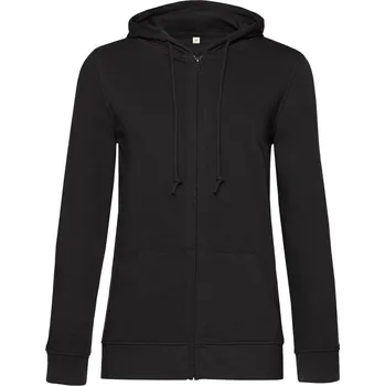 Dámská mikina B&C Dámská mikina na zip s kapucí Inspire Zipped Hood_° Barva: Černá, Velikost: XXL