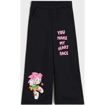 Dívčí oblečení Sinsay - Tepláky se širokými nohavicemi Sonic the Hedgehog - černá - 105IL-99X - 105IL-99X-110