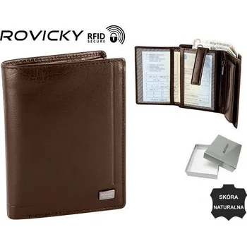 Peněženka Velká, kožená pánská peněženka bez zapínání Barva: Hnědá