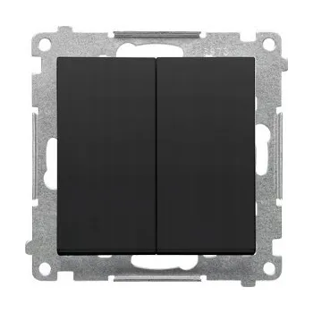 vypínač Simon 55 Dvojitý spínací tlačítko bez piktogramu, černá matná TP2.01/149