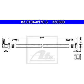 Brzdová hadice ATE 83.6104-0170.3 Brzdová hadice
