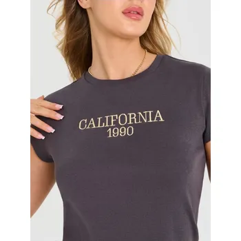 Dámské tričko Sinsay - Bavlněné tričko - šedá - 078HB-90X - 078HB-90X-S