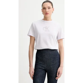 Pánské tričko Bavlněné tričko Calvin Klein Jeans LV047E827G fialová 48X, vel. XS