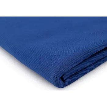 Úplet bavlněný elastický žebrovaný - tunel METRÁŽ - 6 modrá