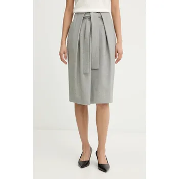 Dámská sukně Sukně s příměsí vlny BOSS Vakava 50553666 šedá 90X, vel. 34