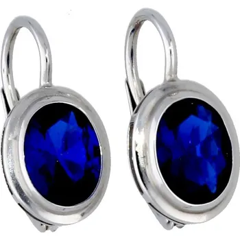 Náušnice Goldstore Náušnice z bílého zlata oválný modrý safír Váha: 2.19 g