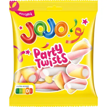 Potravina JoJo Party Twists MARSHMALLOW 80g (Kartonové balení : 24 ks)