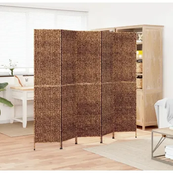 Paraván Paraván pokojový 5-panelový, hnědý, 205 x 180 cm, vodní hyacint