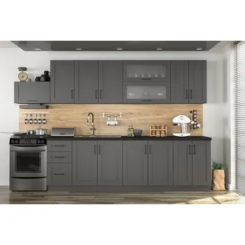 Kuchyňská linka VerDesign RENATA, kuchyňská sestava 320, antracit