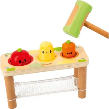 Dřevěná hračka Janod Farm Dřevěná zatloukačka zelenina