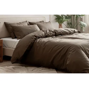 Povlečení DARRÉ Bavlněné povlečení Jednobarevné perkálové - tmavě hnědé 2 Velikost: 140 x 200 + 70 x 90