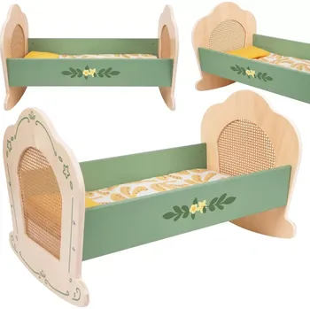 Doplněk pro panenku Dřevěná Kolébka Vintage pro Panenky