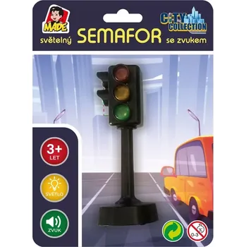 autodráha Lamps Set semafor silniční 12cm + 2 dopravní značky na baterie Světlo Zvuk plast