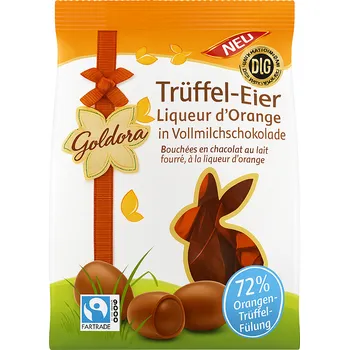 Čokoláda Goldora čokoládová lanýžová vajíčka plněná likérem d'Orange 150 g
