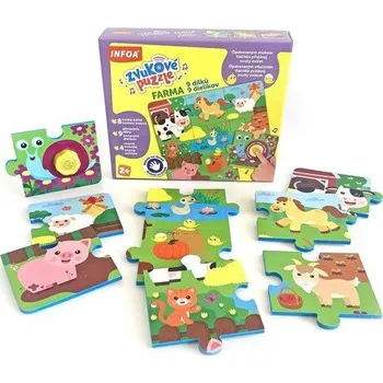 Bystrá hlava Zvukové puzzle Farma - 9 dílků / 9 dielikov