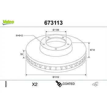 Brzdový kotouč Brzdový kotouč VALEO 673113