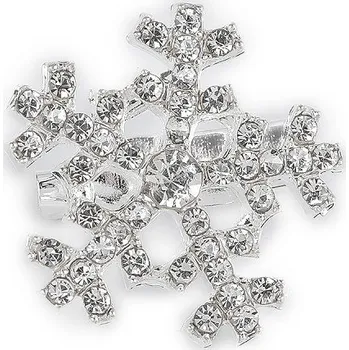 Brož Brož s broušenými kamínky vločka Varianta: crystal stříbrná, Balení: 1 ks