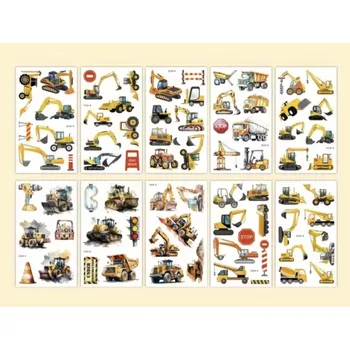 Odstranitelné tetování Dětské dočasné tetování - STAVEBNÍ AUTA - 10 ks (Značka: SPADABRAVO)