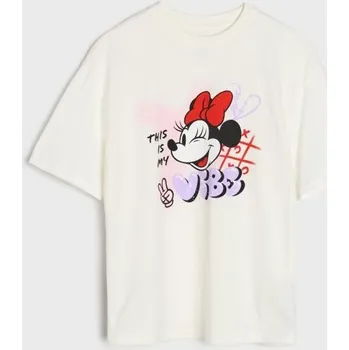 Dívčí spodní prádlo Sinsay - Bavlněná košilka s potiskem Minnie Mouse - krémová - 751HB-01X - 751HB-01X-152