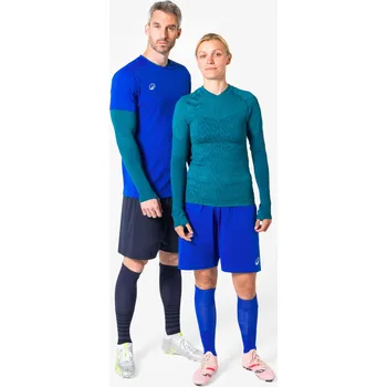 Pánské tričko KIPSTA Spodní termo triko s dlouhým rukávem Keepdry pro dospělé S MODRÁ|ZELENÁ