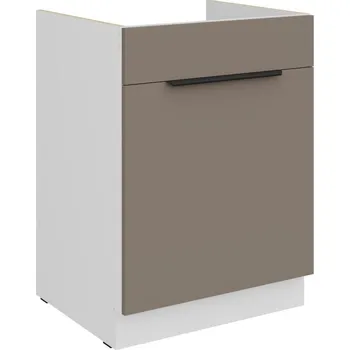 Kuchyňská skříňka Dolní skříňka na dřez LUNARA - šířka 60 cm, tmavě béžová / bílá