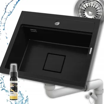 Granitový dřez Jednokomorový dřez Granitan Stone, granit černý