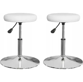 Barová židle Sada 2 Barových židlí s plynovým pístem, bílé, 31x(39-53) cm
