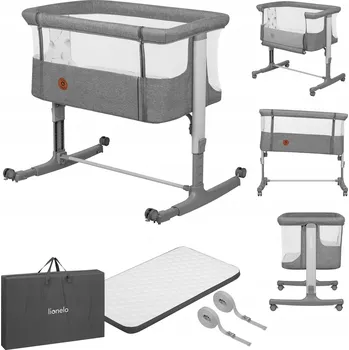 Přistýlka k posteli + kolébka 3v1 Lionelo LO-AURORA GREY CONCRETE