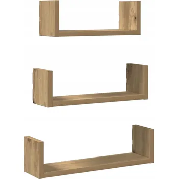 police Závěsné nástěnné police, dub artisan, 40x10x10,5 cm, 35x10x10,5 cm, 30x10x10,5 cm