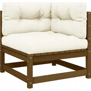 Zahradní pohovka vidaXL Zahradní rohová pohovka antracitové podušky masivní borovice [805718] Barva: medová hnědá