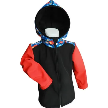 Chlapecká bunda Chlapecká softshellová bunda s fleecem, Hasiči (Dětská softshellová bunda s kapucí – větruodolná a voděodolná pro kluky)