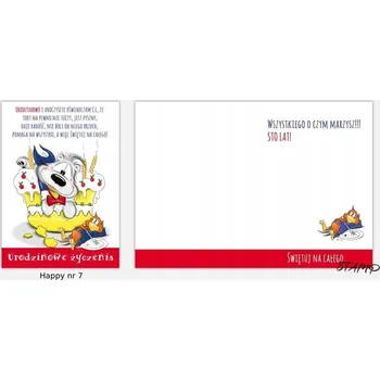 Obraz Přání Happy B6 + obálka, vzor č. 07 Narozeniny